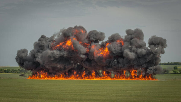 Large explosion in field