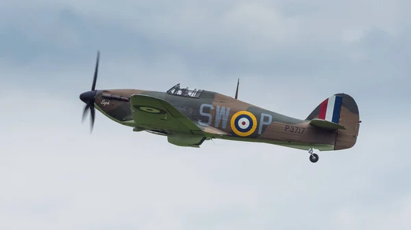 Uma Guerra Mundial Vintage Hawker Furacão Raf Voo — Fotografia de Stock