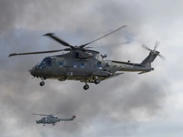 Королівський військово-морський флот Мерлін вертоліт — стокове фото