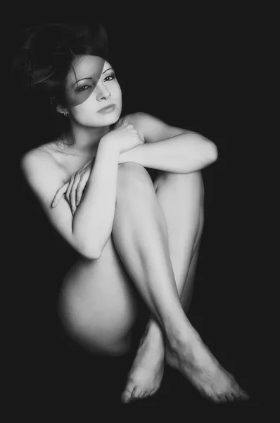 Siyah arka plan daha önce şehvetli kız