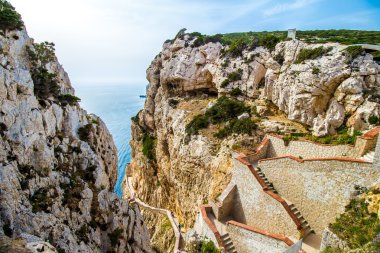 Neptün ün Grotto, Alghero, sa yakınındaki giden merdiven