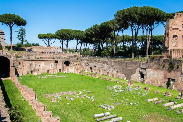 The ruins of the Stadium on the Palatine Hill in Rome, Italy Stock Image