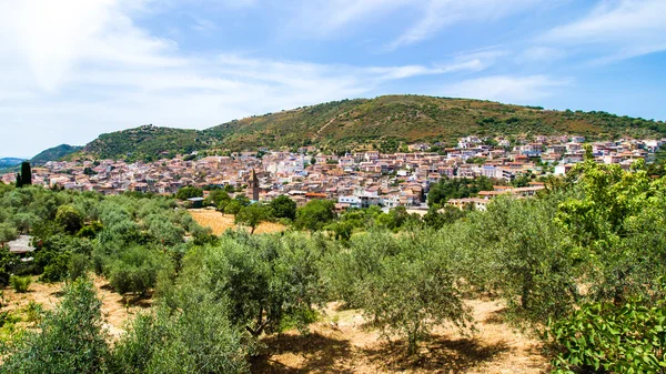 Blick auf orani, eine kleine sardische Stadt, Italien — Stockfoto