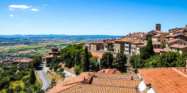 Blick auf cortona in der toskana, italien — Stockfoto