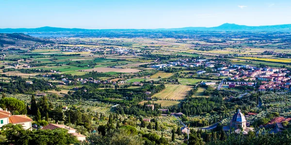 Pohled na val di chiana v Toskánsku, Itálie — Stock fotografie