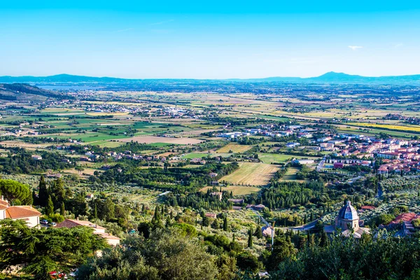 Vista de Val di Chiana na Toscana, Itália — Fotografia de Stock