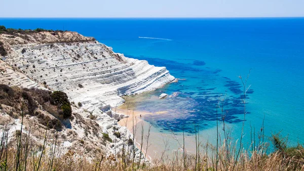 Scala Dei Turchi Olasz Törökök Lépcsője Egy Sziklás Szikla Szicília — Stock Fotó