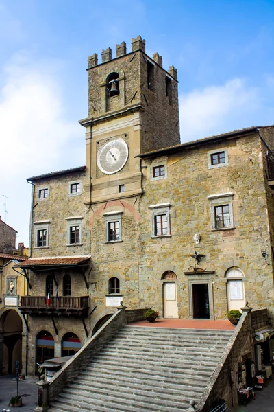 The Town Hall in Cortona city center — Stock Photo, Image