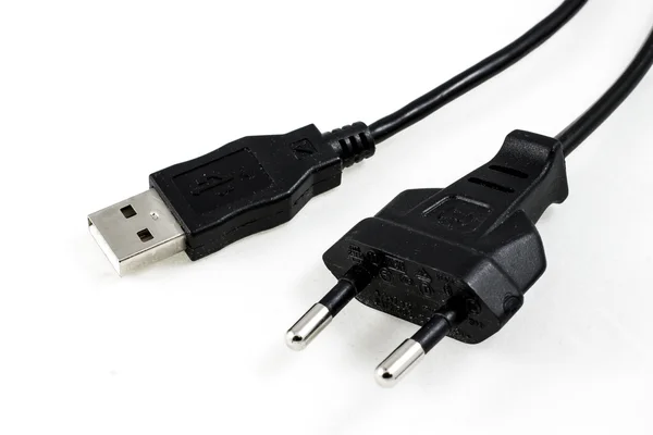 USB och europlug — Stockfoto