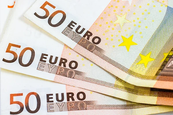 Una cinquantina di banconote in euro — Foto Stock