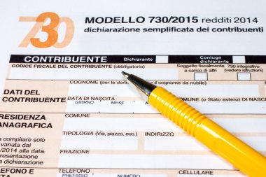 730 denilen İtalyanca doldurulacak form 2014 vergi iadesi için 2015