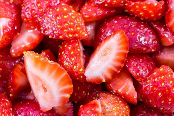 Background of sliced strawberries — Stock Photo, Image