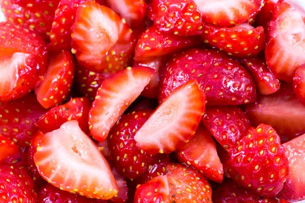 Background of sliced strawberries — Stock Photo, Image