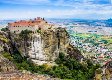 görünümü bir manastır Meteora, Yunanistan
