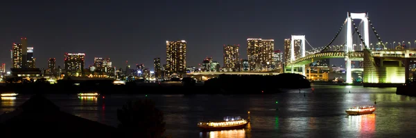 Peisajul de noapte al golfului Tokyo, Japonia — Fotografie, imagine de stoc