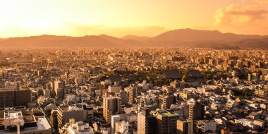 Gün batımında, Japonya Kyoto görünümü