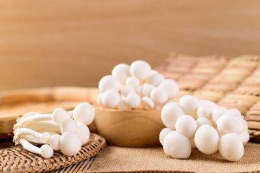 Taze beyaz Shimeji mantarı, Asya mantarı.