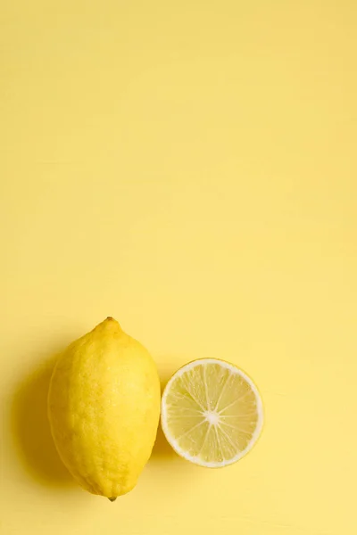 Fresh Lemon Yellow Color Background Organic Citrus Fruit — Stock Photo, Image