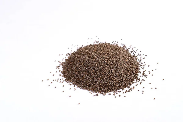 Pile Perilla Seeds White Background Healthy Herbal Seed Ingredients Asian — Stock Photo, Image