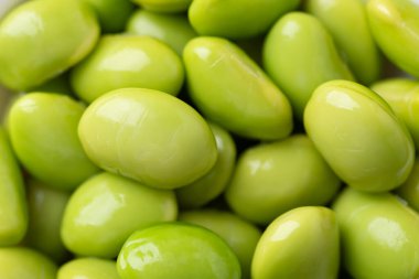 Haşlanmış Edamame fasulyesi (Japon soya fasulyesi), yiyecek arka planı