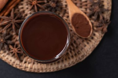 Sıcak çikolata ve yıldız anason ve tarçın çubukları, Üst Manzara