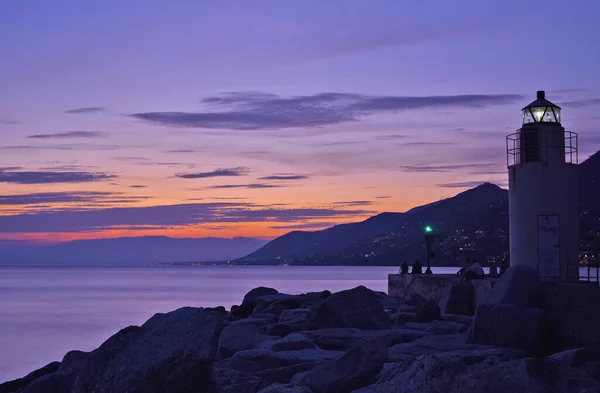 Paysage Mer Avec Coucher Soleil Merveilleux — Photo