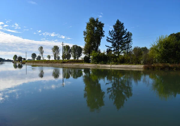 Vista Para Rio Paisagem Rural — Fotografia de Stock