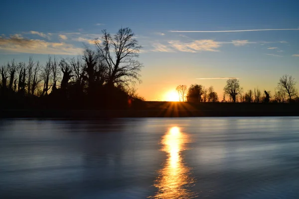 Amazing Sunset Muzza River — Stock Photo, Image