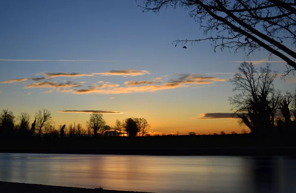 Amazing Sunset Muzza River — Stock Photo, Image