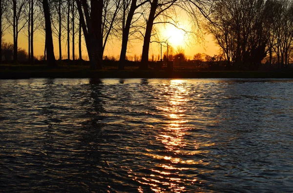 Amazing Sunset Muzza River — Stock Photo, Image