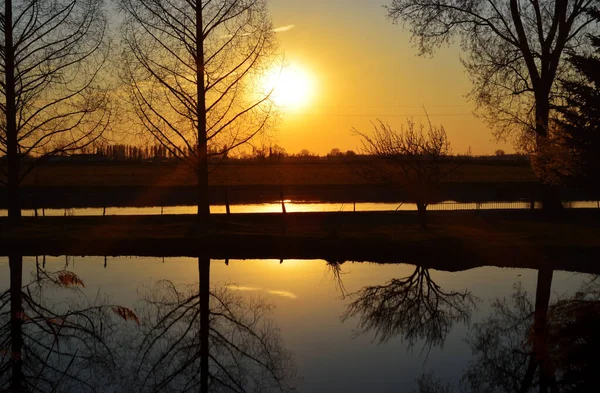 Amazing Sunset Muzza River — Stock Photo, Image