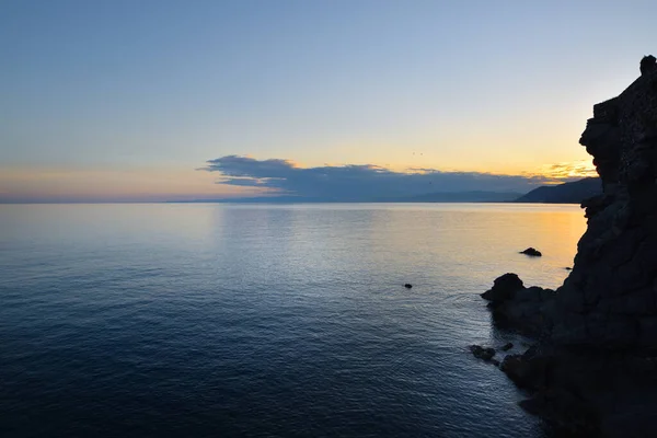 Maravilloso Atardecer Sobre Mar Camogli Liguria — Foto de Stock