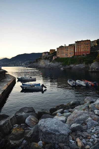 Karakteristiska Färgade Hus Ligurien Camogli — Stockfoto