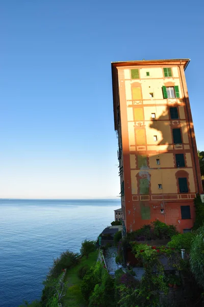 Las Casas Colores Característicos Liguria Camogli —  Fotos de Stock