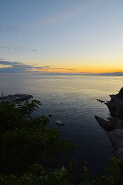 Wunderschöner Sonnenuntergang Über Dem Meer Camogli Ligurien — Stockfoto