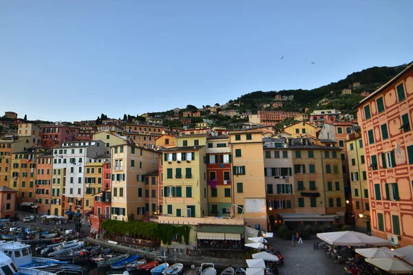 Las Casas Colores Característicos Liguria Camogli —  Fotos de Stock