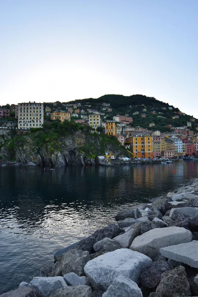 Las Casas Colores Característicos Liguria Camogli — Foto de Stock