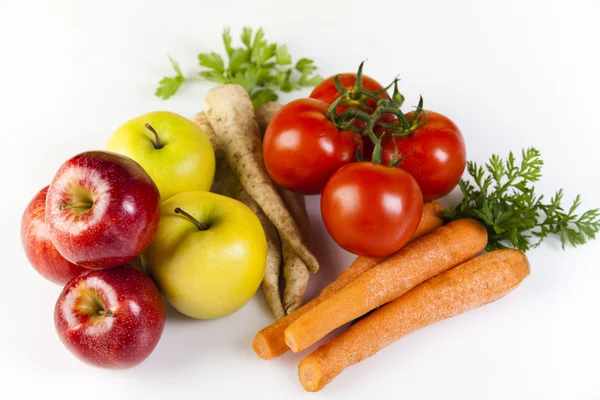 Frutas, verduras, jugos de frutas, jugos de verduras, alimentos saludables —  Fotos de Stock