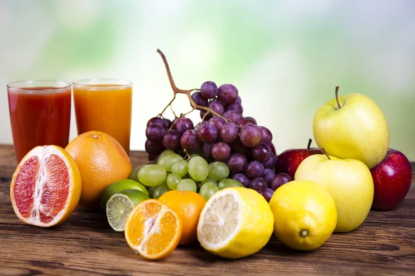 果物、野菜、フルーツ ジュース、野菜ジュース、健康食品 — ストック写真