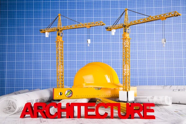 Épületek építése és daruk. Építési projektek — Stock Fotó