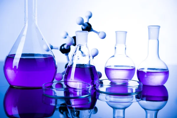 Vidro de laboratório, conceito de ciência da química — Fotografia de Stock