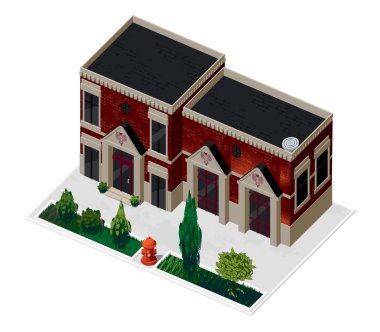 3d bina vektör çizim