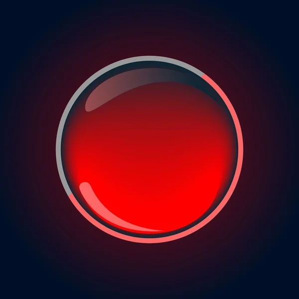 Shining red button — ストックベクタ