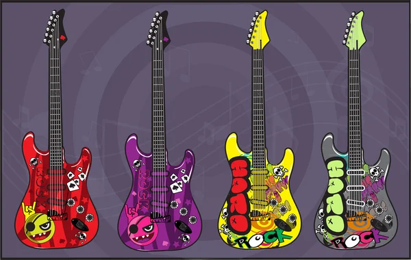 Elektrik gitar sanat vektör paketi 4
