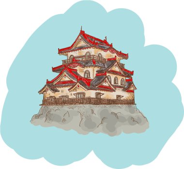 Japanese Castle illustration clipart