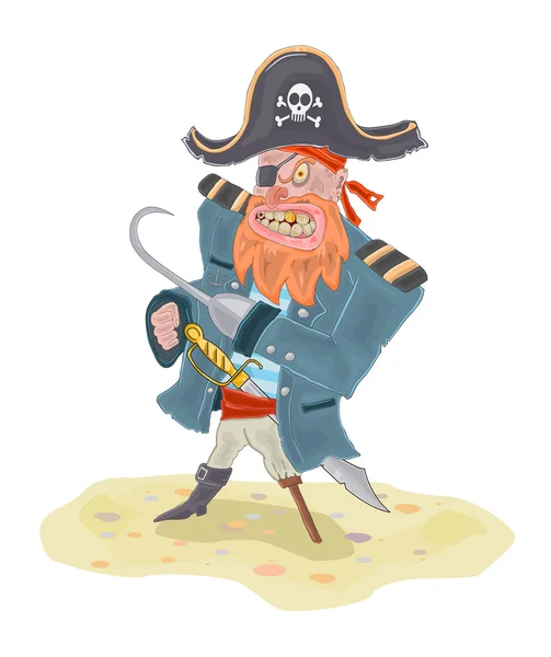 Ilustração do vetor pirata irritado — Vetor de Stock