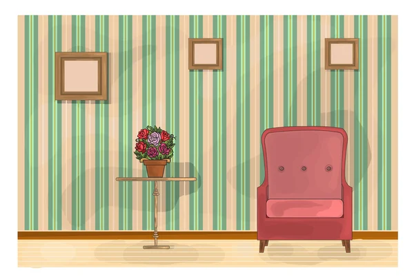 Klasik oturma odası çizimi — Stok Vektör