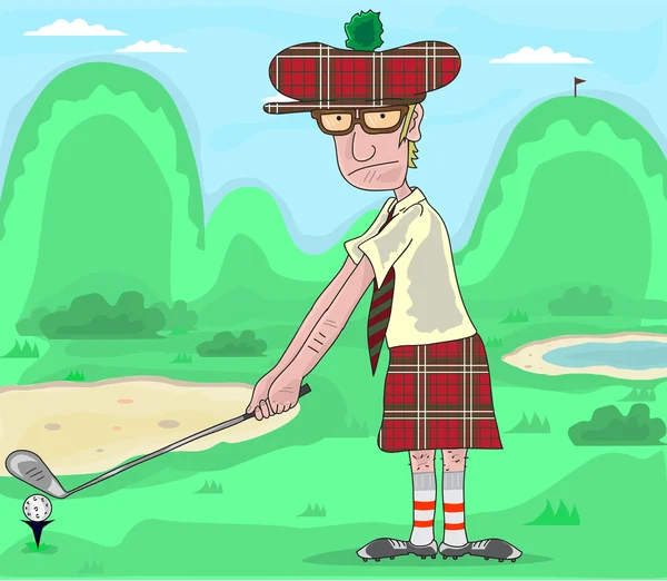 Adam golf illüstrasyon iskambil