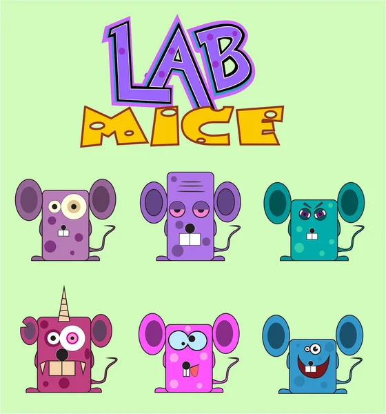 Ensemble de souris de laboratoire — Image vectorielle