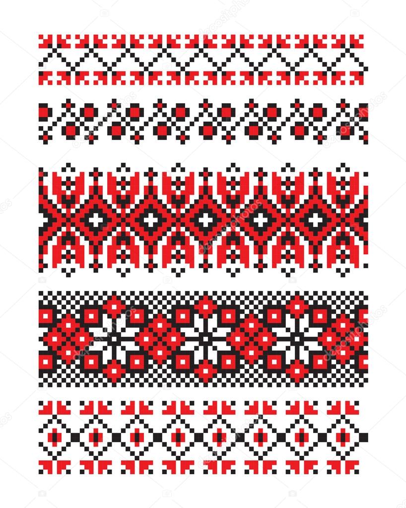 Ukrainian ornament vector part 10